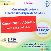ADIADA – EAD – Capacitação sobre a Operacionalização do SIPIA-CT  – 2ª Turma - Online SIPIA 2 turma - instagram